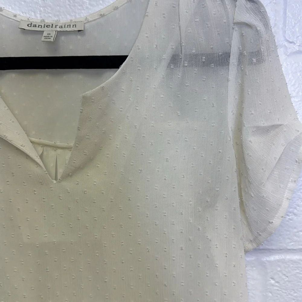 Daniel Rainn Cream V-Neck Blouse - Picture 3 of 9